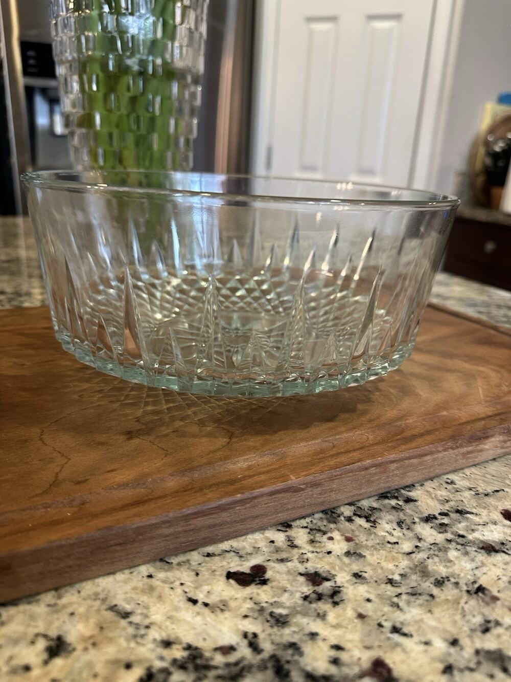 Vintage 9” Arcoroc USA Clear Serving Salad Fruit Trifle BOWL GLASS STARBURST